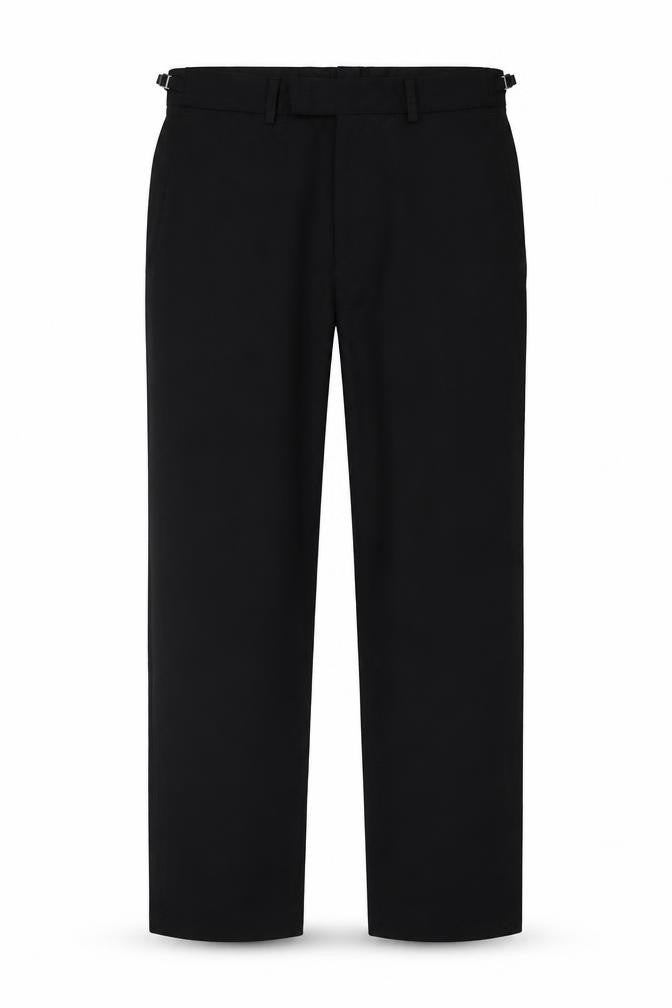 George Men’s Black 34 Regular Straight Dress Trousers Adjustable Waist