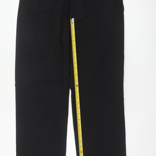 George Men’s Black 34 Regular Straight Dress Trousers Adjustable Waist