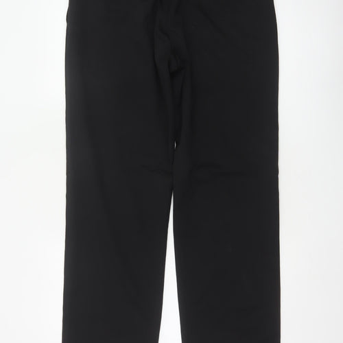 George Men’s Black 34 Regular Straight Dress Trousers Adjustable Waist