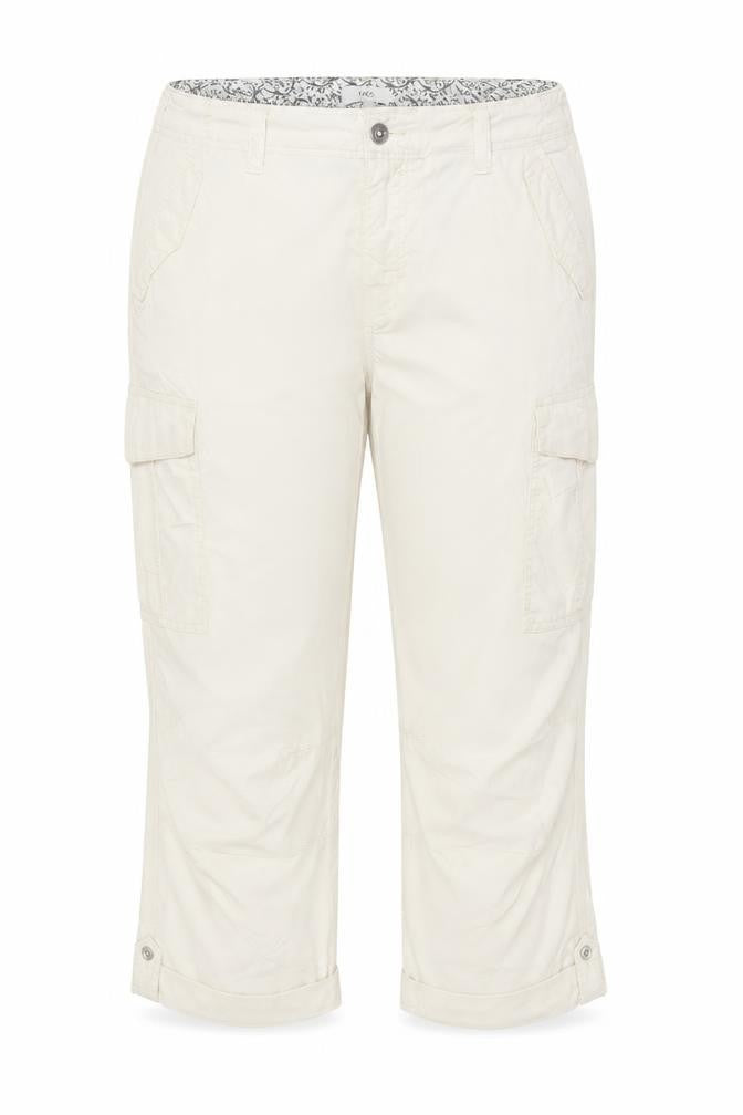Marks & Spencer Women Beige Size 16 Long Cargo Cropped Trousers