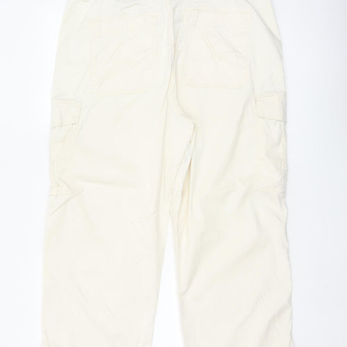 Marks & Spencer Women Beige Size 16 Long Cargo Cropped Trousers