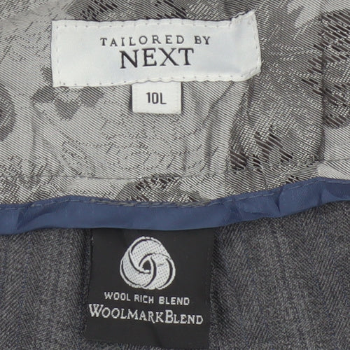 Next Women’s Grey Stripe Wool Blend Tailored Bootcut Trousers UK 10L