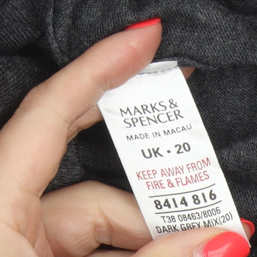 Marks & Spencer Women Grey UK 20 Knit Jumper Dress Pockets