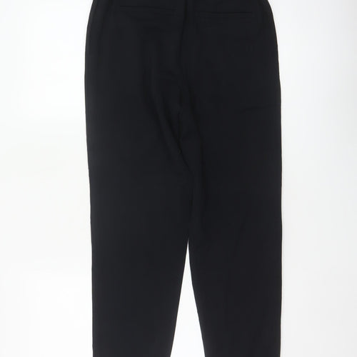 M&S Women Black UK 6 Tapered Drawstring Cuffed Jogger Trousers