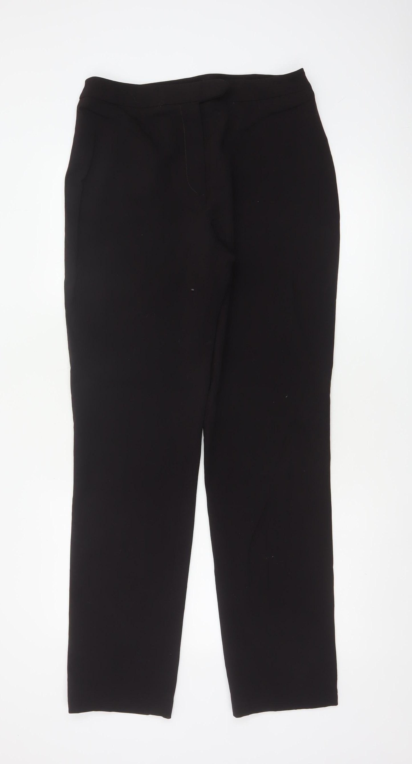 Nicole Farhi Women’s Black UK 14 Wool Blend Straight Tailored Trousers
