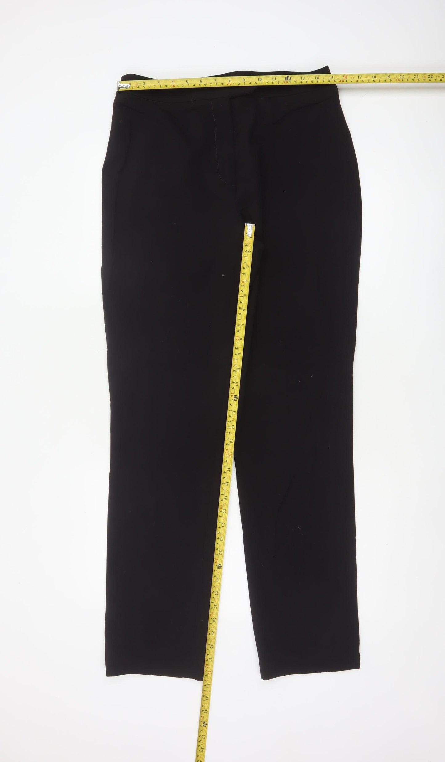 Nicole Farhi Women’s Black UK 14 Wool Blend Straight Tailored Trousers