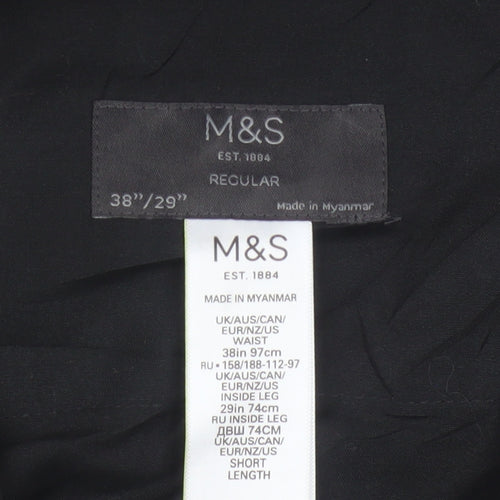 Marks & Spencer Men’s Black 38in Regular Fit Dress Trousers 29in Leg