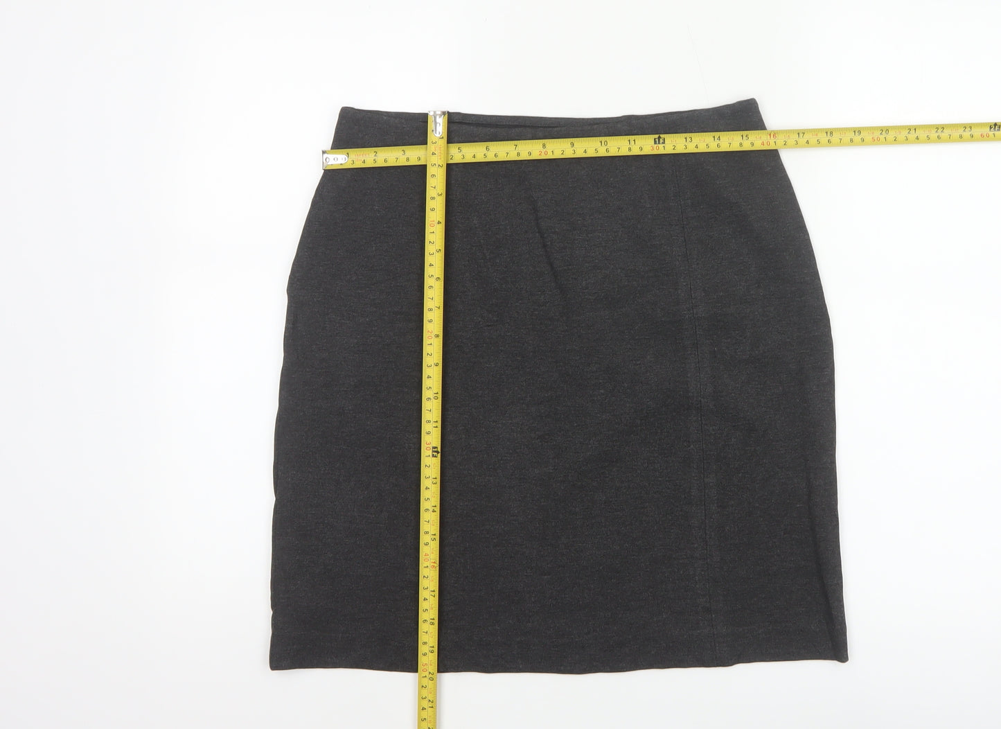 M&S Women’s Grey UK 10 Stretch Pencil Knee Length Skirt