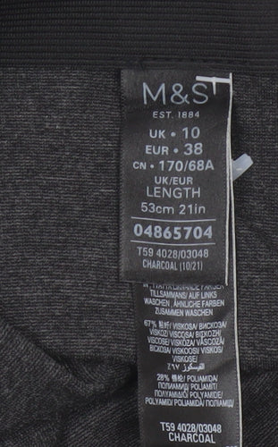 M&S Women’s Grey UK 10 Stretch Pencil Knee Length Skirt