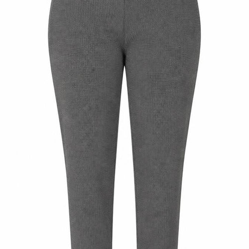 Next Women’s Grey Check Tapered Trousers Size 16 Long High Rise