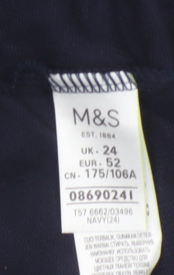 M&S Women’s Blue UK 24 Biker Shorts Stretch Cotton Activewear