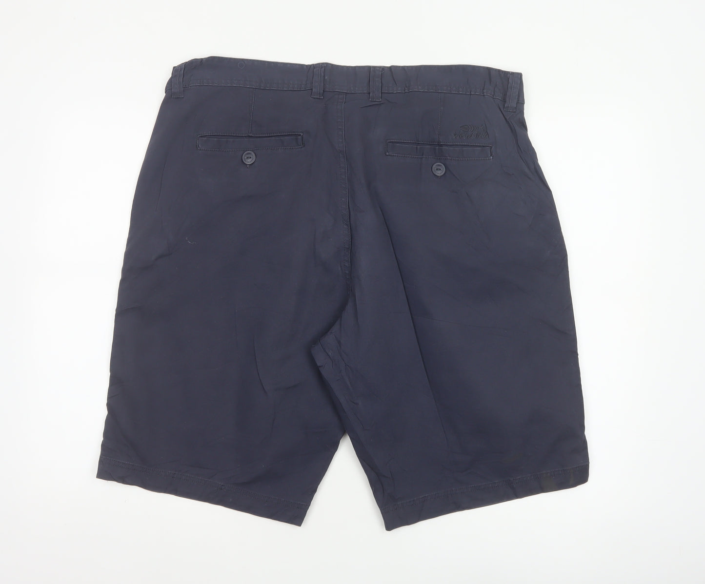Weird Fish Men's Blue Size 40 Chino Shorts Organic Cotton