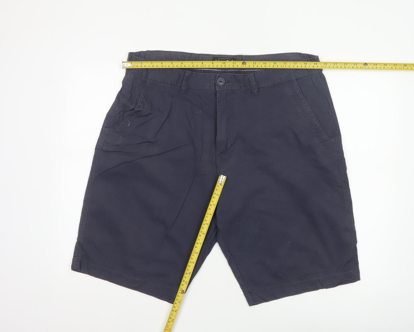 Weird Fish Men's Blue Size 40 Chino Shorts Organic Cotton