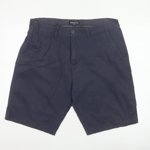 Weird Fish Men's Blue Size 40 Chino Shorts Organic Cotton