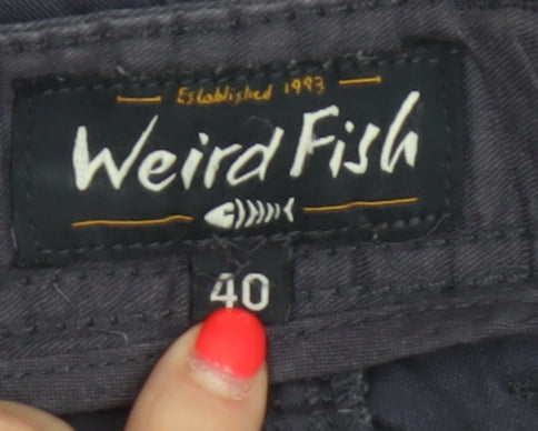 Weird Fish Men's Blue Size 40 Chino Shorts Organic Cotton