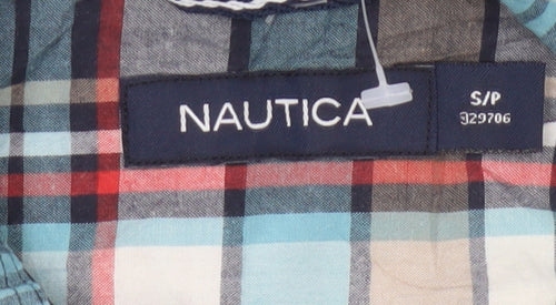 Nautica Men Multicolour Plaid Cotton Button-Down Short Sleeve Shirt S
