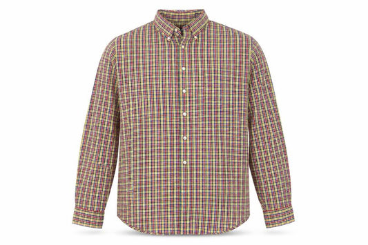 Front view of Lands' End Men’s Multicoloured Check Button-Down Shirt M Regular