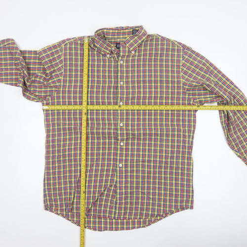 Lands' End Men’s Multicoloured Check Button-Down Shirt M Regular