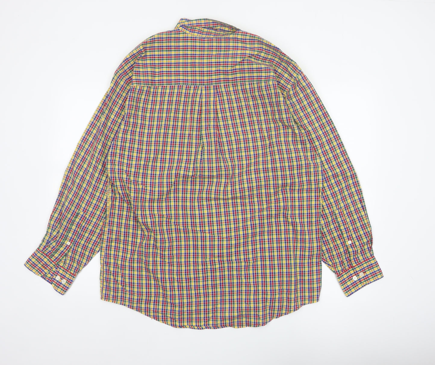 Lands' End Men’s Multicoloured Check Button-Down Shirt M Regular