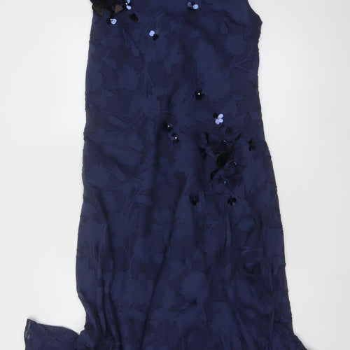 Fenn Wright Manson Women Blue UK 16 Long Mermaid Silk Floral Dress