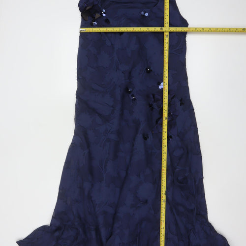 Fenn Wright Manson Women Blue UK 16 Long Mermaid Silk Floral Dress