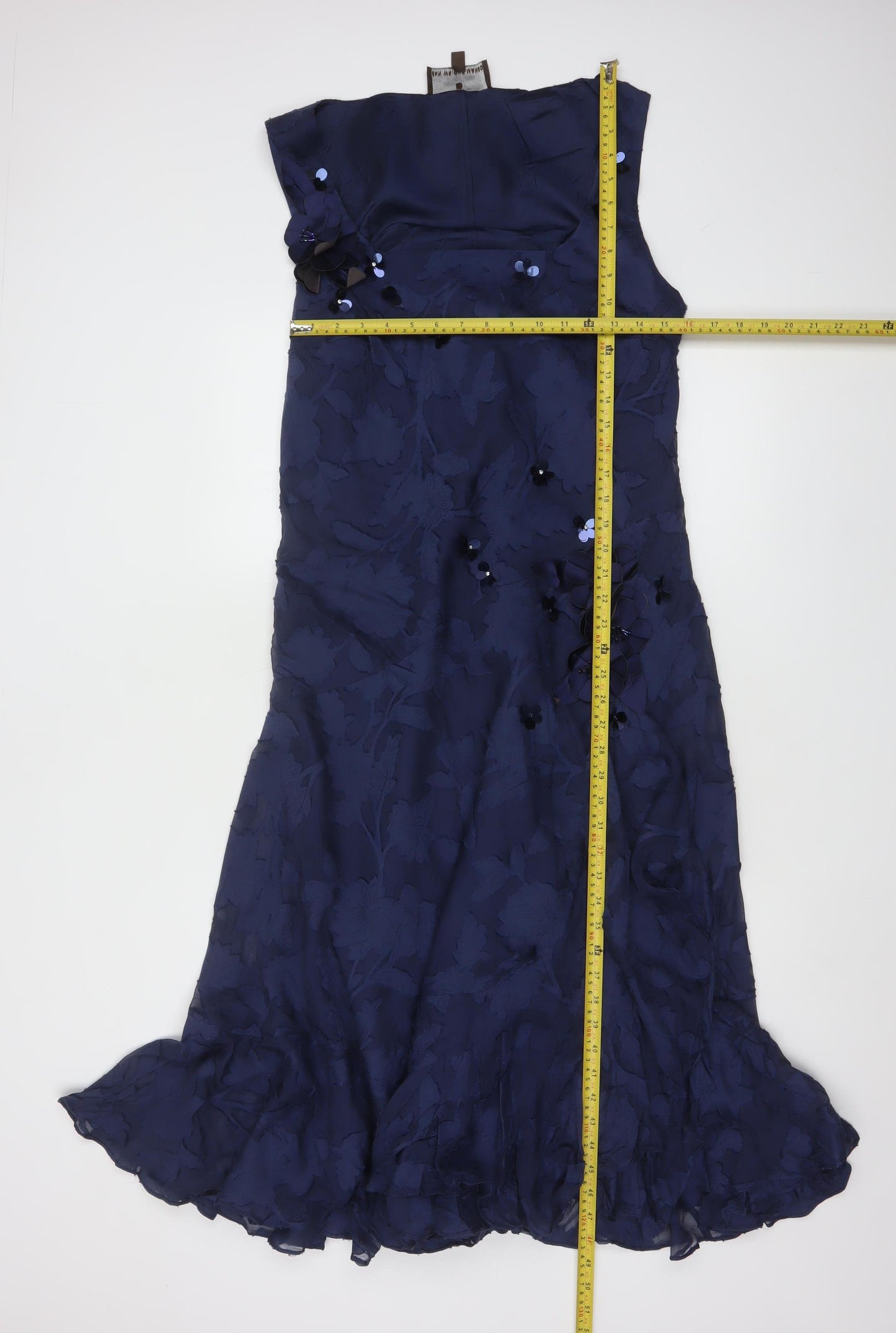 Fenn Wright Manson Women Blue UK 16 Long Mermaid Silk Floral Dress