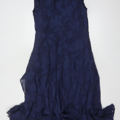 Fenn Wright Manson Women Blue UK 16 Long Mermaid Silk Floral Dress