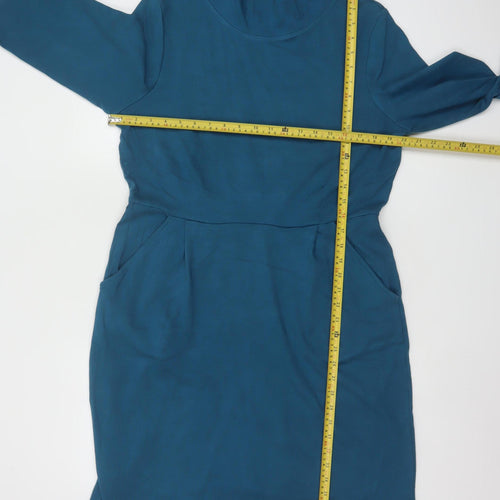 Seasalt Cornwall Women’s Blue Size 16 Cleats Cowl Neck Sheath Dress