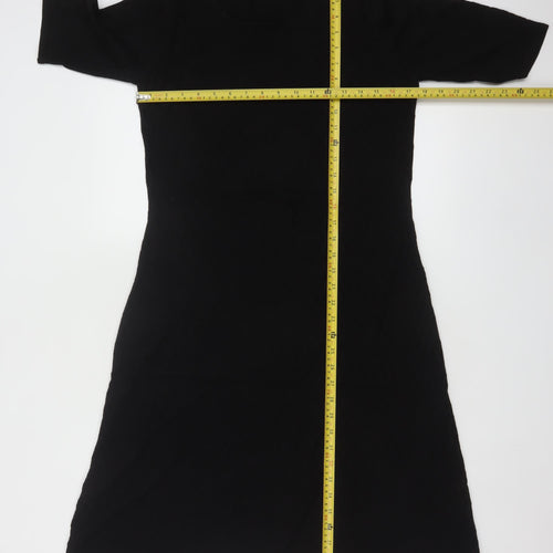 Per Una Women Black Size 12 Long Fit & Flare Knit Dress