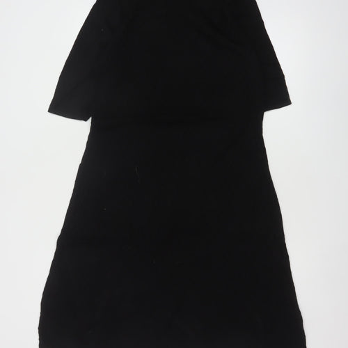 Per Una Women Black Size 12 Long Fit & Flare Knit Dress