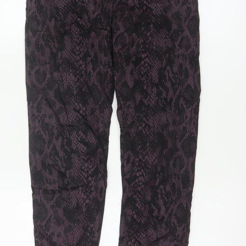 LauRie Women’s Purple Snake Print Skinny Stretch Trousers UK 8