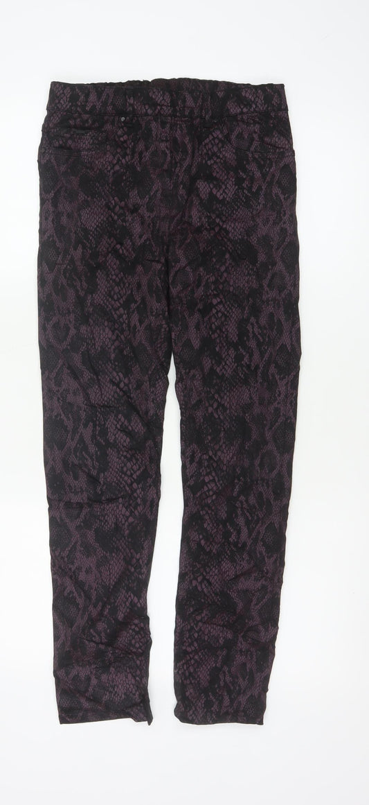 LauRie Women’s Purple Snake Print Skinny Stretch Trousers UK 8