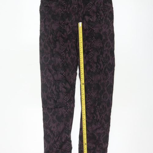 LauRie Women’s Purple Snake Print Skinny Stretch Trousers UK 8