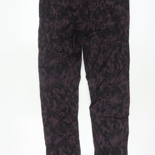 LauRie Women’s Purple Snake Print Skinny Stretch Trousers UK 8