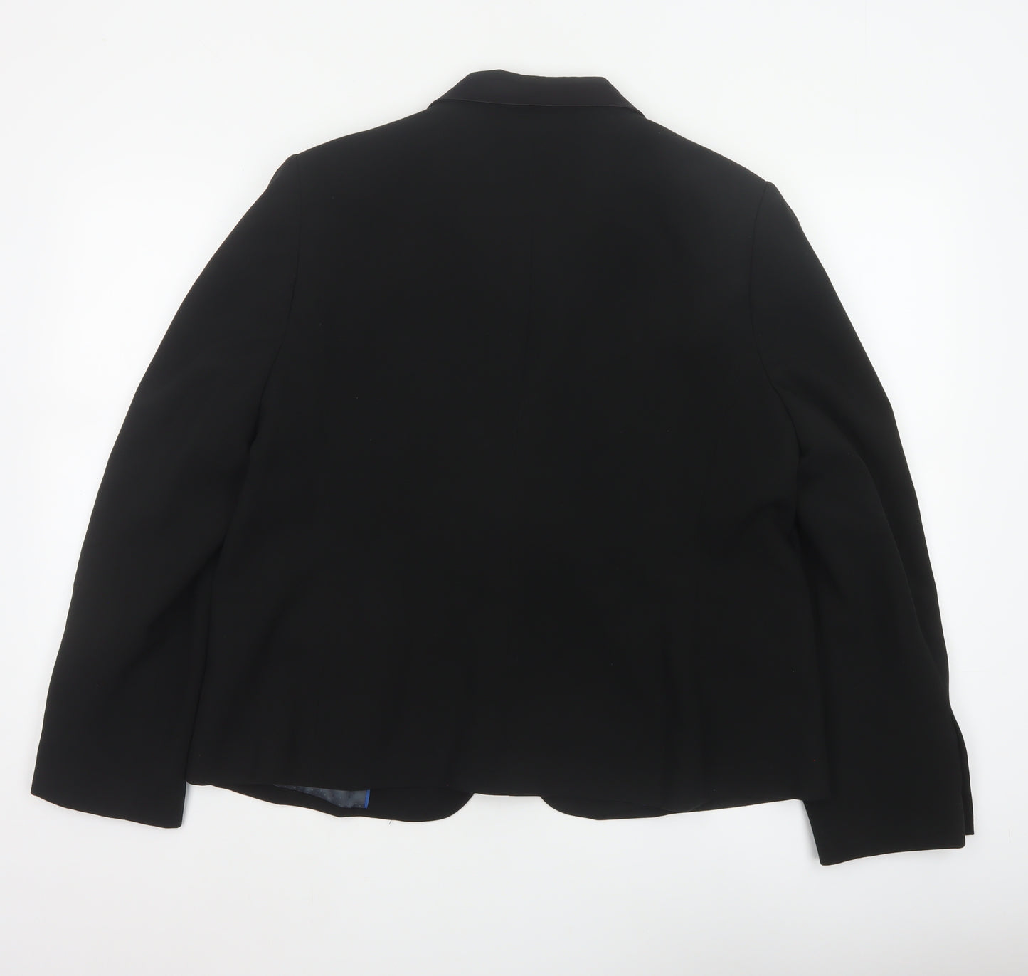 CC Women's Black UK 18 Tuxedo Blazer Satin Shawl Lapel