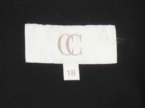 CC Women's Black UK 18 Tuxedo Blazer Satin Shawl Lapel