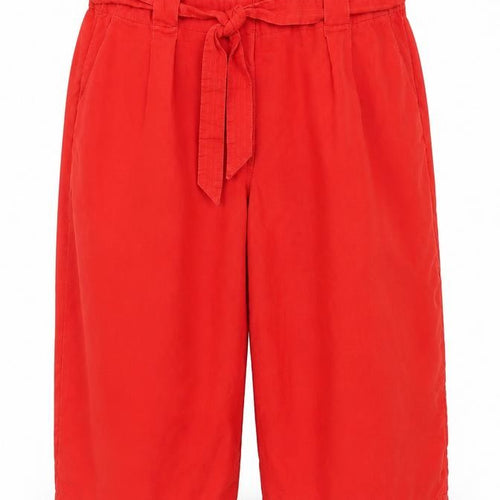Marks and Spencer Women's Red Size 24 Paperbag Linen Trousers