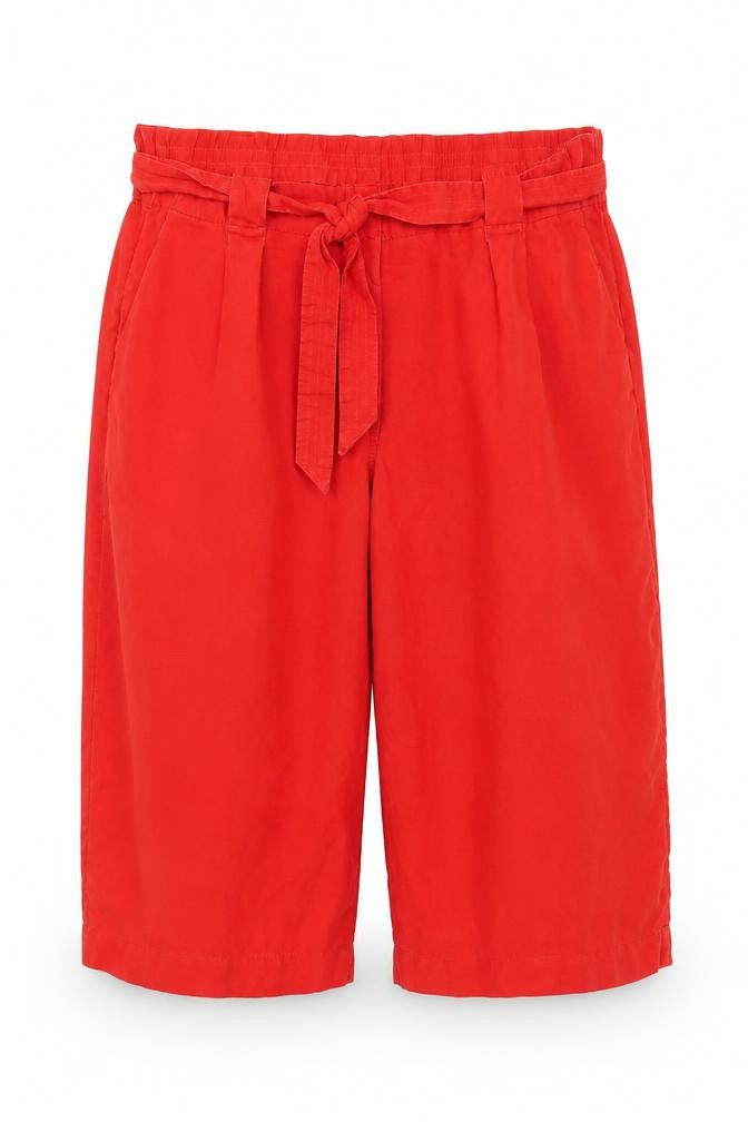Marks and Spencer Women's Red Size 24 Paperbag Linen Trousers