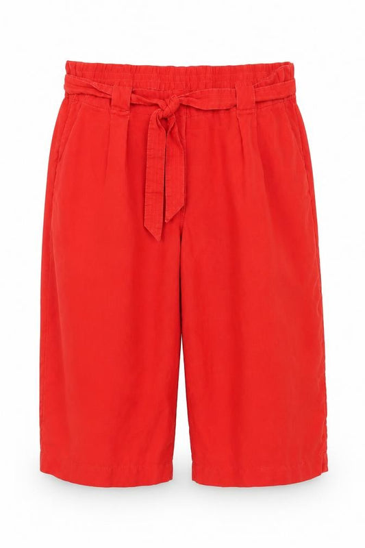 Marks and Spencer Women's Red Size 24 Paperbag Linen Trousers