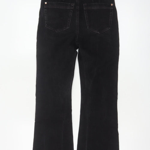 M&S Women Black UK 8 Short Bootcut Stretch Magic Shaping Jeans