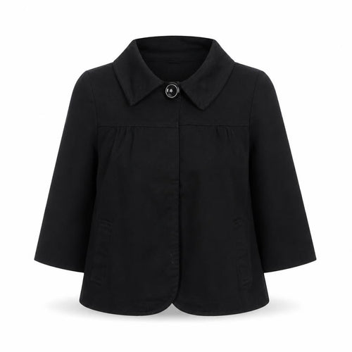 Ingredients Women’s Black Size 8 Cotton Blend Collared Jacket