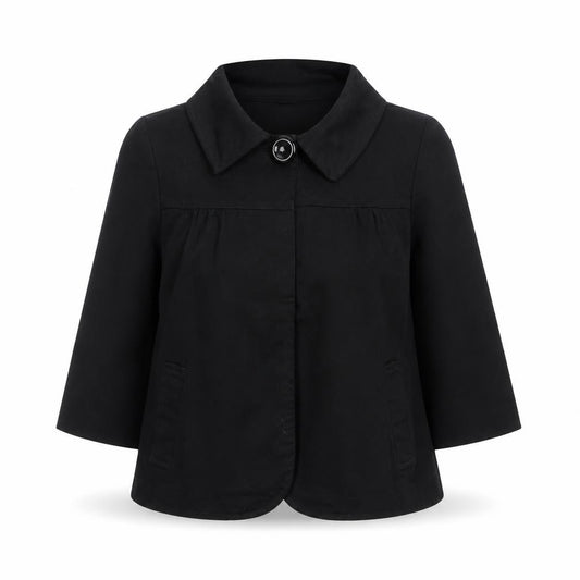 Ingredients Women’s Black Size 8 Cotton Blend Collared Jacket