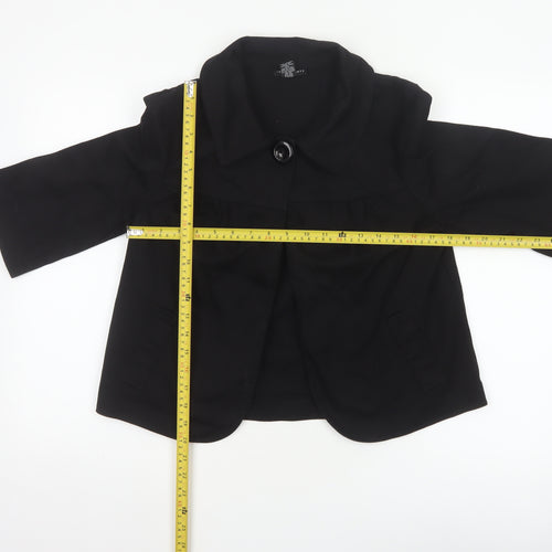 Ingredients Women’s Black Size 8 Cotton Blend Collared Jacket