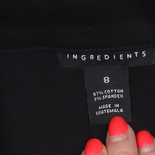 Ingredients Women’s Black Size 8 Cotton Blend Collared Jacket