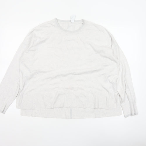 White Label Women’s Silver L Fine Knit Crew Neck Glitter Jumper