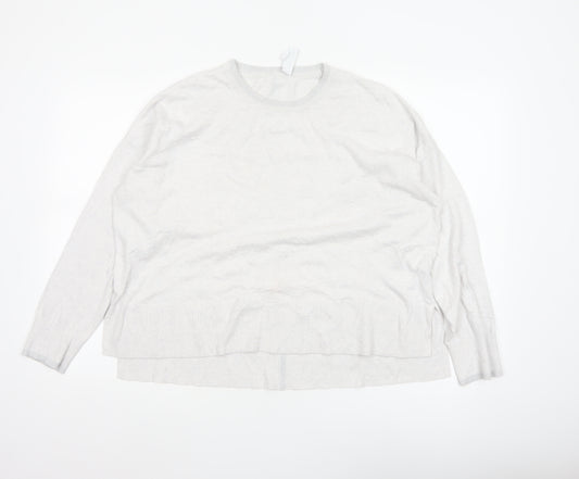 White Label Women’s Silver L Fine Knit Crew Neck Glitter Jumper