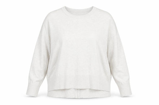 White Label Women’s Silver L Fine Knit Crew Neck Glitter Jumper