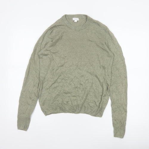 Commoners Women’s Green Linen Crew Neck Knit Pullover Jumper Size 8
