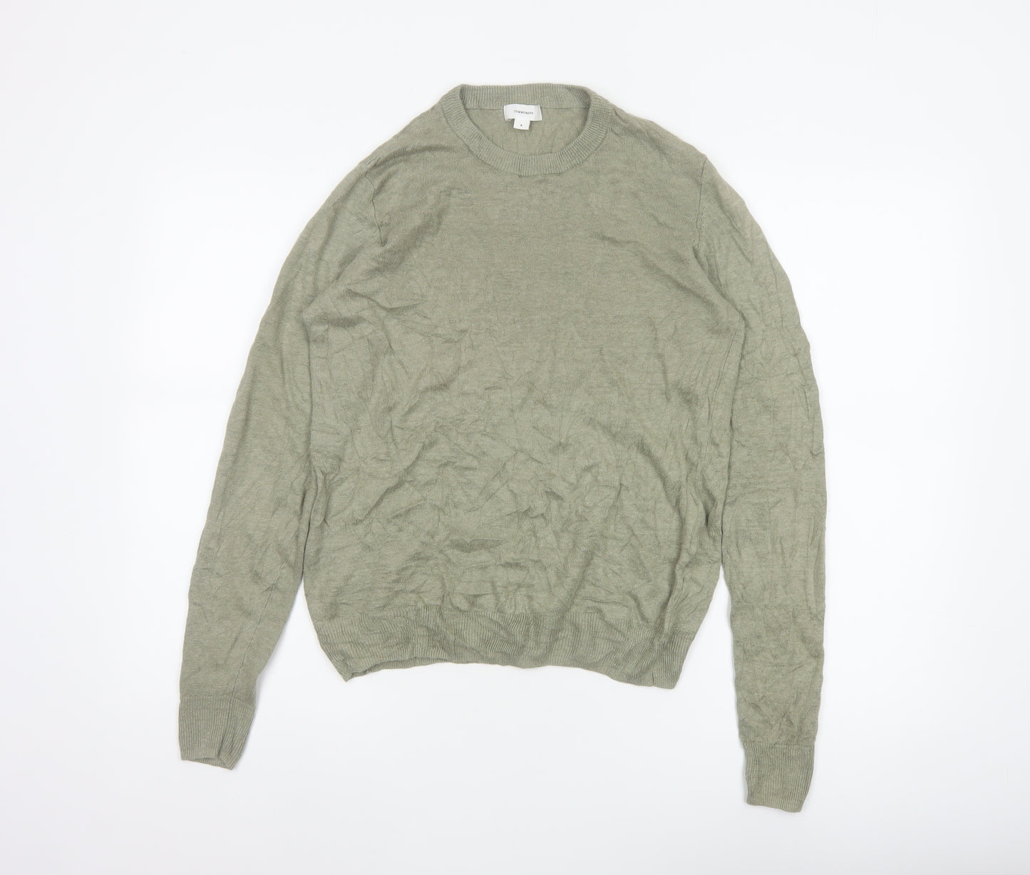 Commoners Women’s Green Linen Crew Neck Knit Pullover Jumper Size 8