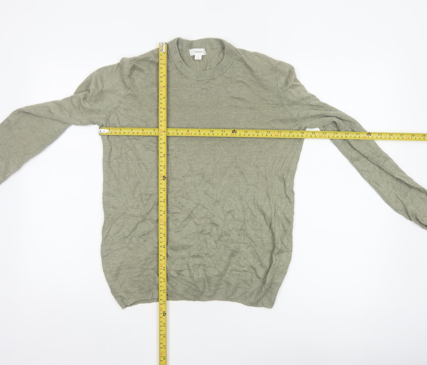 Commoners Women’s Green Linen Crew Neck Knit Pullover Jumper Size 8